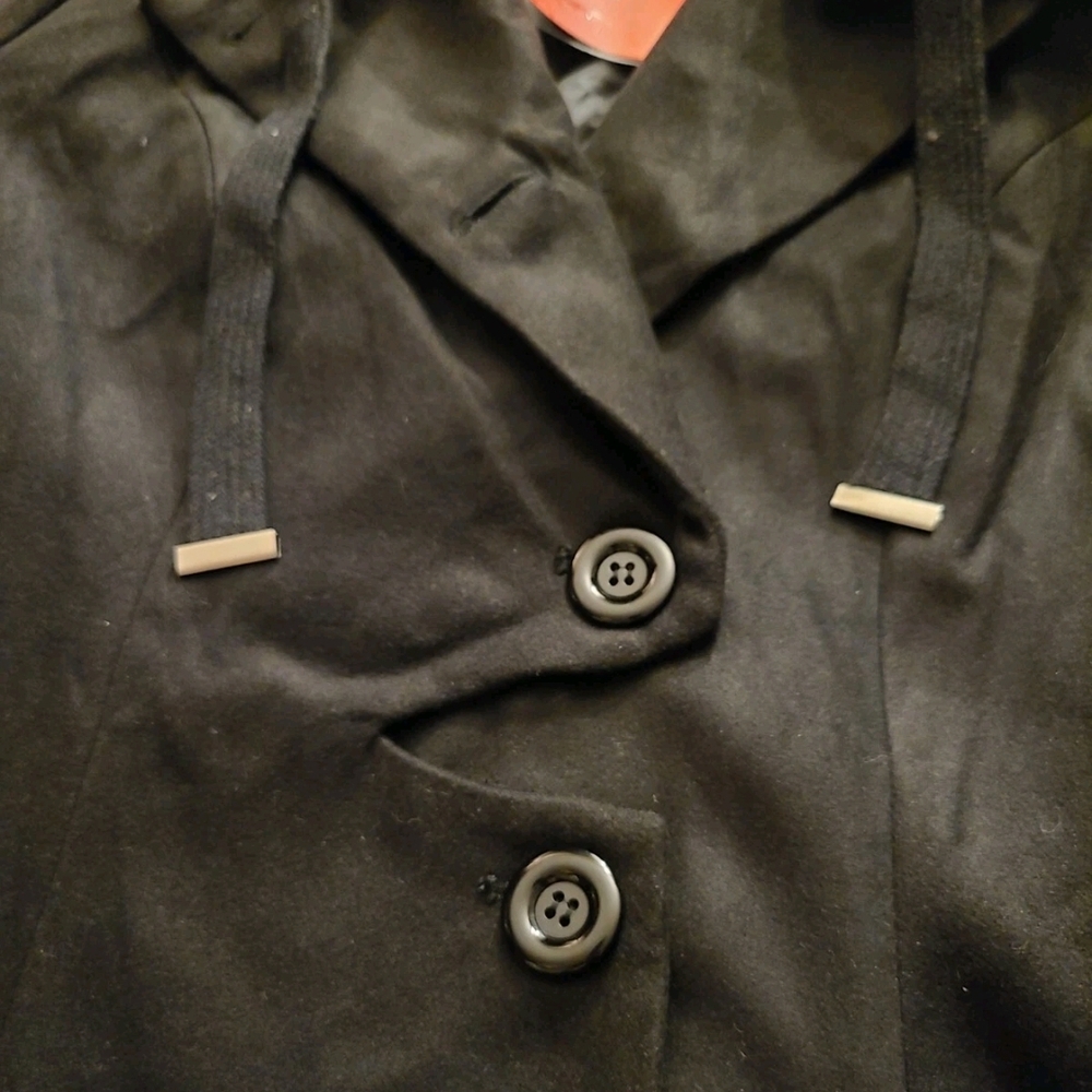 SISJULY XL NEW FIT & FLARE COAT BLACK GOTH STEAMPUNK ANIME ASYMMETRICAL COSTUME - Picture 13 of 15